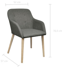 Esszimmerstühle 2 Stk. Hellgrau Stoff und Massivholz Eiche