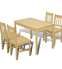Esstisch Holztisch mit 4 Holzstühlen Esszimmerset Essgruppe