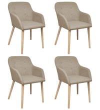 Esszimmerstühle 4 Stk. Beige Stoff und Massivholz Eiche