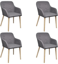 Esszimmerstühle 4 Stk. Hellgrau Stoff und Massivholz Eiche