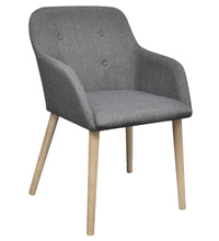 Esszimmerstühle 4 Stk. Hellgrau Stoff und Massivholz Eiche