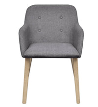 Esszimmerstühle 4 Stk. Hellgrau Stoff und Massivholz Eiche