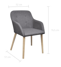 Esszimmerstühle 4 Stk. Hellgrau Stoff und Massivholz Eiche