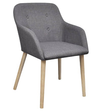 Esszimmerstühle 6 Stk. Hellgrau Stoff und Massivholz Eiche