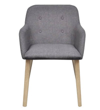 Esszimmerstühle 6 Stk. Hellgrau Stoff und Massivholz Eiche