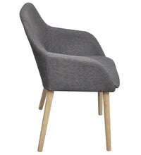 Esszimmerstühle 6 Stk. Hellgrau Stoff und Massivholz Eiche