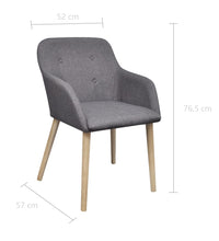 Esszimmerstühle 6 Stk. Hellgrau Stoff und Massivholz Eiche