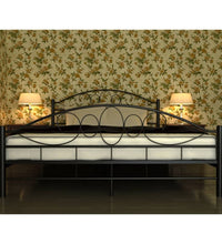 Bett mit Matratze Schwarz Metall 180×200 cm