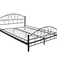 Bett mit Matratze Schwarz Metall 180×200 cm