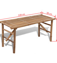 Gartenbank Klappbar 118 cm Bambus