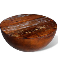 Couchtisch Schalenform mit Stahlboden Altholz Massiv