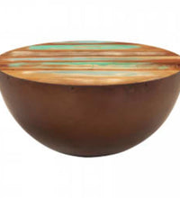 Couchtisch Schalenform mit Stahlboden Altholz Massiv