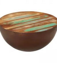 Couchtisch Schalenform mit Stahlboden Altholz Massiv