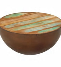 Couchtisch Schalenform mit Stahlboden Altholz Massiv