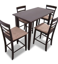 Hölzerner Stehtisch und 4 Barhocker braun