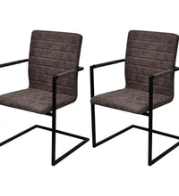 Freischwinger 2 Stk. Braun Kunstleder