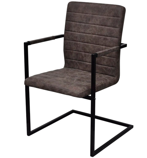 Freischwinger 2 Stk. Braun Kunstleder