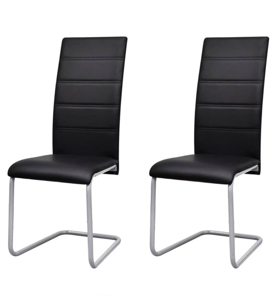 Freischwinger 2 Stk. Schwarz Kunstleder