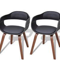 Esszimmerstühle 2 Stk. Schwarz Bugholz und Kunstleder