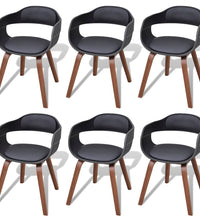 Esszimmerstühle 6 Stk. Schwarz Bugholz und Kunstleder