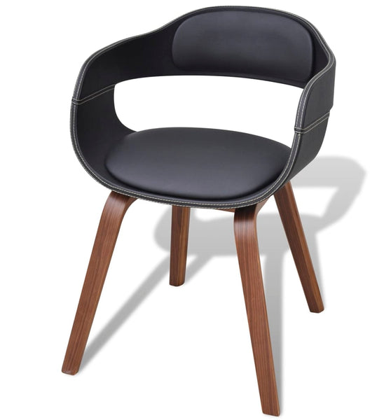 Esszimmerstühle 6 Stk. Schwarz Bugholz und Kunstleder