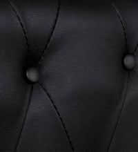 Chesterfield-Sofa 2-Sitzer Kunstleder Schwarz