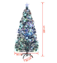 Weihnachtsbaum mit Beleuchtung und Ständer 180 cm Glasfaser