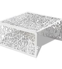 Couchtisch Silbern Geometrisches Lochmuster Aluminium