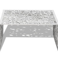 Couchtisch Silbern Geometrisches Lochmuster Aluminium