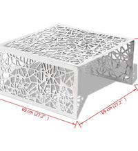 Couchtisch Silbern Geometrisches Lochmuster Aluminium