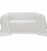 Micro-Suede Sofaüberwurf Tagesdecke Creme 210 x 280 cm