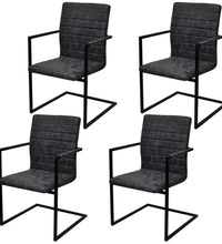 Freischwinger 4 Stk. Schwarz Kunstleder