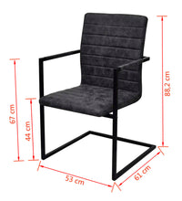 Freischwinger 6 Stk. Schwarz Kunstleder