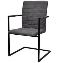 Freischwinger 6 Stk. Grau Kunstleder