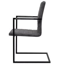 Freischwinger 6 Stk. Grau Kunstleder