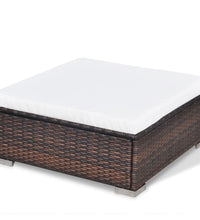 5-tlg. Garten-Lounge-Set mit Auflagen Poly Rattan Braun