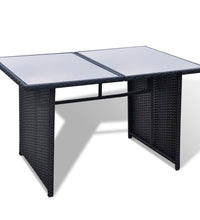 10-tlg. Garten-Lounge-Set mit Auflagen Poly Rattan Schwarz
