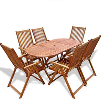 7-tlg. Garten-Essgruppe Massivholz Akazie