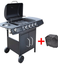 Gasgrill 4+1 Brenner Schwarz