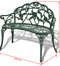 Gartenbank 100 cm Aluminiumguss Grün