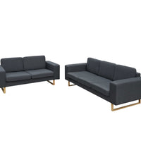 2-Sitzer und 3-Sitzer Sofa Set Dunkelgrau