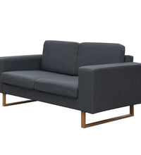 2-Sitzer und 3-Sitzer Sofa Set Dunkelgrau