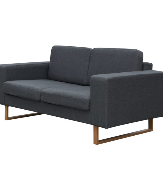 2-Sitzer und 3-Sitzer Sofa Set Dunkelgrau