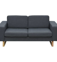 2-Sitzer und 3-Sitzer Sofa Set Dunkelgrau