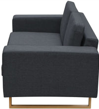 2-Sitzer und 3-Sitzer Sofa Set Dunkelgrau