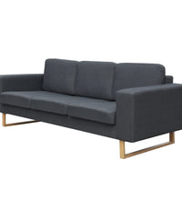 2-Sitzer und 3-Sitzer Sofa Set Dunkelgrau