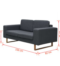 2-Sitzer und 3-Sitzer Sofa Set Dunkelgrau