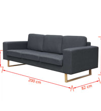 2-Sitzer und 3-Sitzer Sofa Set Dunkelgrau