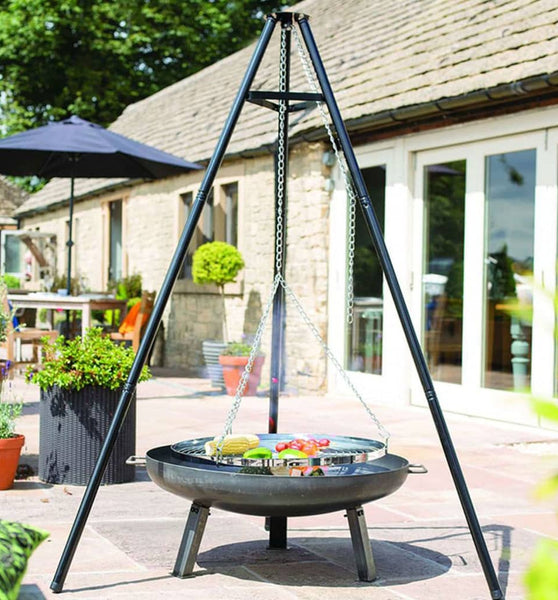 Dreibein Grill Schwarz 172 cm BBQ TRIPOD