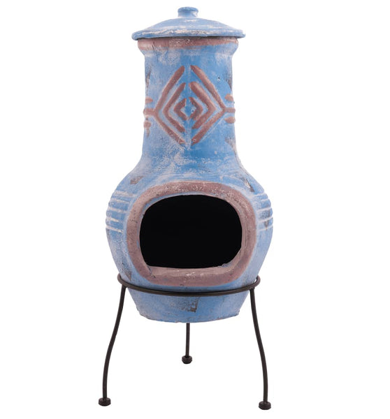 Gartenkamin Colima Ton Blau/Rot 86031